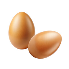 Two eggs isolated on transparent background