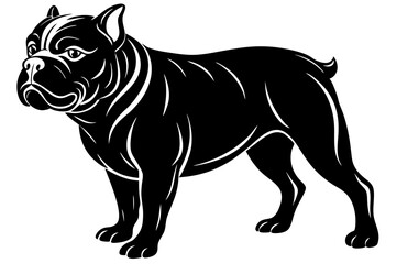 A bulldog vector silhouette art illustration