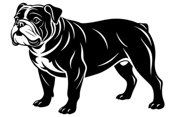 A bulldog vector silhouette art illustration