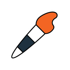 paint brush color line icon with white background vector stock illustration