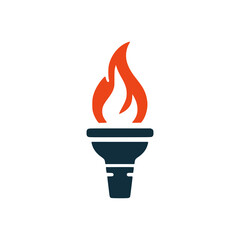 torch fire flame logo vector illustration template design