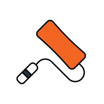 recommend clip art: point roller color line icon with white background vector stock illustration