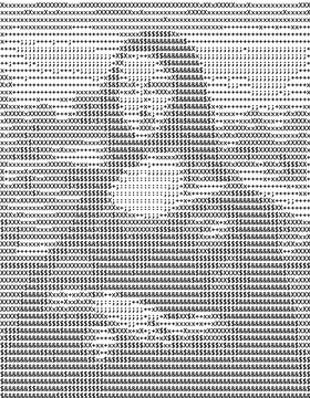 La Joconde - Mona Lisa - ASCII Art - Leonardo Da Vinci - Informatique - pixel - caract&egrave;res - UTF