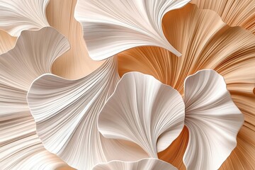 An abstract floral pattern made of ginkgo leaves