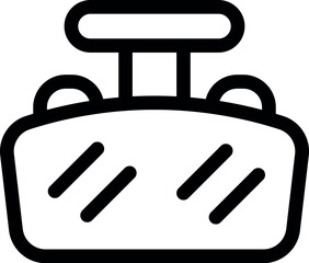 Simple icon of a virtual reality headset showing augmented reality with interface