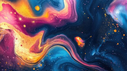 Abstract neon liquid wavy background. Liquid art, marbling texture