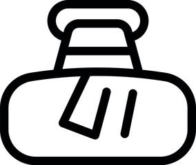 Line icon of a car air freshener hanging from a rearview mirror