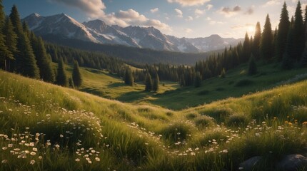 Summer glade in the forest