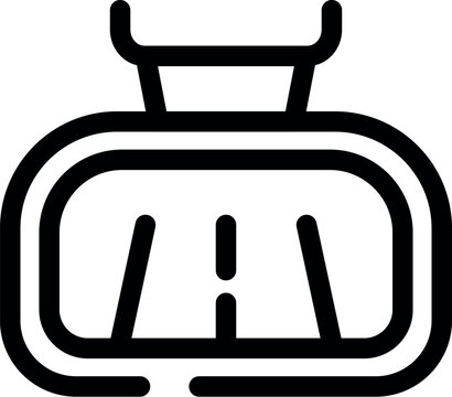 recommend clip art: Simple line icon representing a cable car moving along the cable of a ropeway or gondola lift