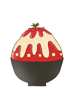 Strawberry cheesecake bingsu
