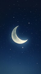 Obraz na płótnie Canvas Crescent Moon Starry Night Islam Religion Spiritual Symbol