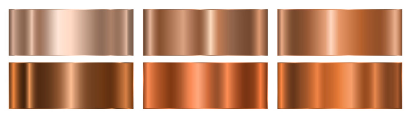 Obraz premium Copper metal gradients with a white background. A pattern with a shiny metallic gradient. The texture of the foil. Vector EPS 10.