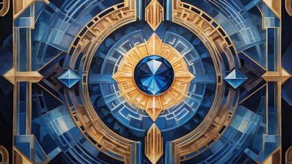 Obraz premium A mysterious crystal labyrinth shrouded landscape