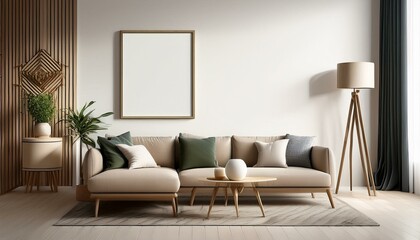 Obraz premium Modern home mockup interior background, 3d render
