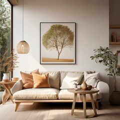 Modern home mockup interior background, 3d render