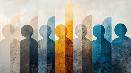 Abstract silhouettes representing diversity and unity