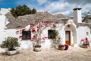 Typical houses called Trulli of Alberobello. Alberobello, Bari, Apulia, Italy, Europe.