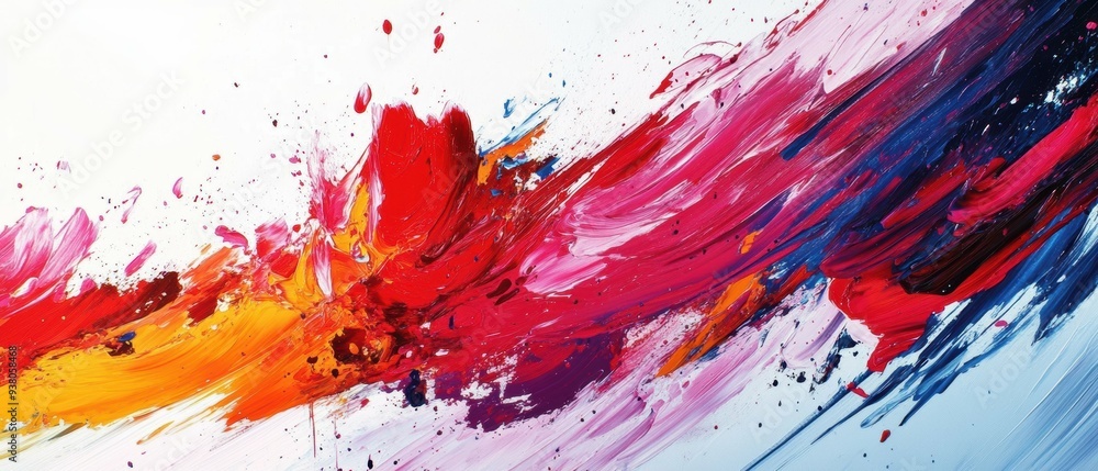 Poster dynamic emotions: abstract chaos with brush strokes and splatters