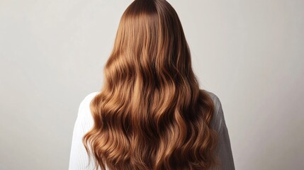 Fototapeta premium Professional Back View of Woman with Healthy Hair on White Background