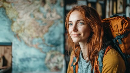Fototapeta premium Creative Frustration - Woman with Writer's Block Struggling to Plan Travel Blog Post