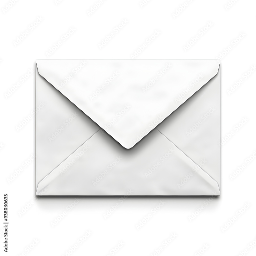 Poster clean envelope icon representing mail or communication on white background