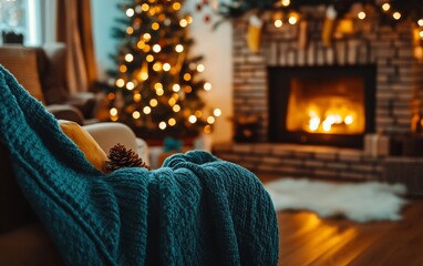 Obraz premium Christmas cozy home interior
