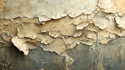 Obraz premium Illusion of Peeling Wallpaper: Trompe l'oeil Art Revealing Abstract Patterns