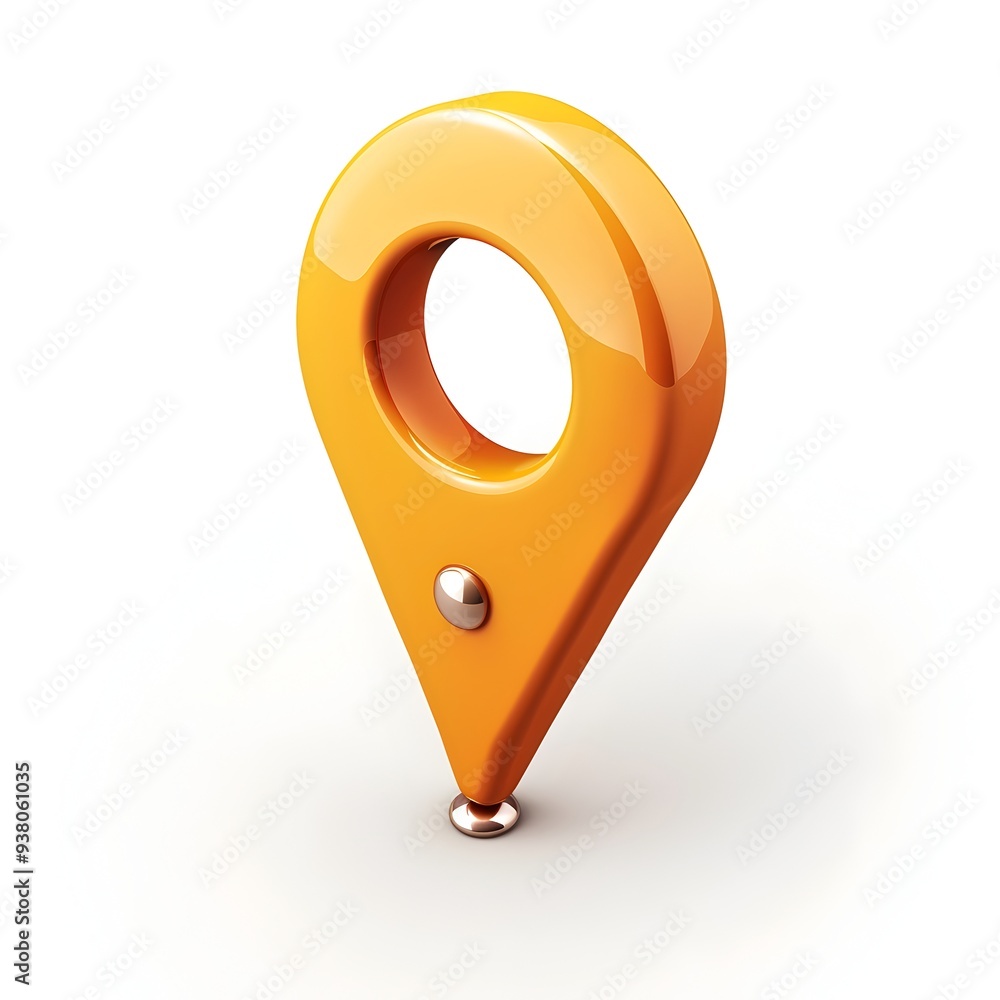 Poster detailed 3d map marker icon representing location or navigation on white background