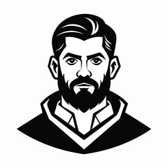 beard man logo vector