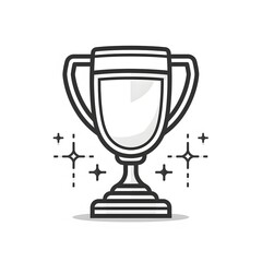 Minimalist Trophy Icon Symbolizing Achievement and Competition on White Background