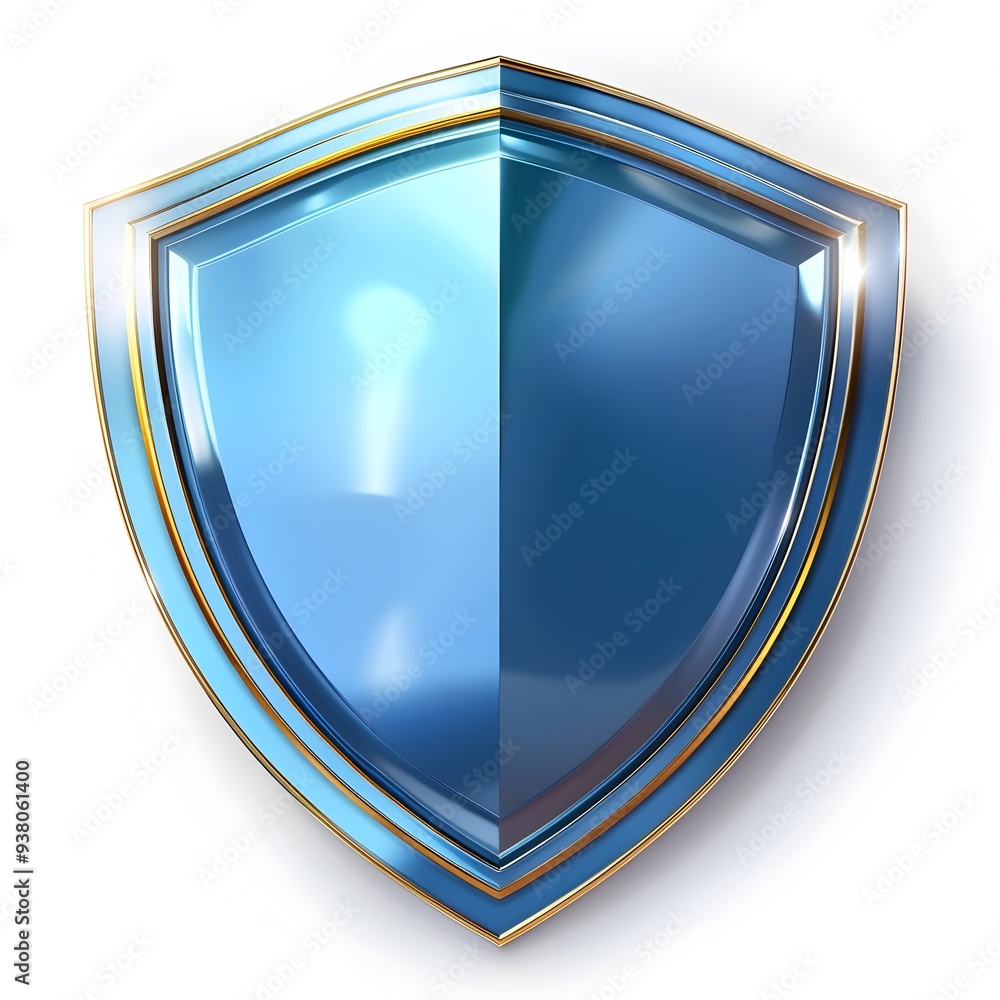 Poster dynamic shield icon symbolizing security and protection on white background