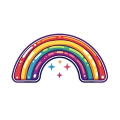 Obraz premium Vibrant Rainbow Icon Representing Positivity and Diversity on White Background