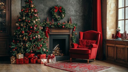Christmas cozy home interior