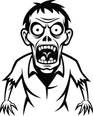 zombie silhouette illustration black and white