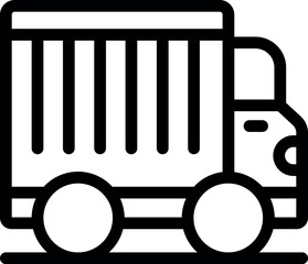 Simple line icon of a delivery truck, perfect for representing shipping, logistics, and transportation concepts