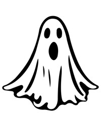 Ghost halloween clip art design on plain white transparent isolated background for card, shirt, hoodie, sweatshirt, apparel, card, tag, mug, icon, poster or badge