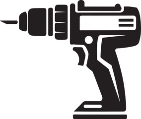 Drill silhouette vector art illustration