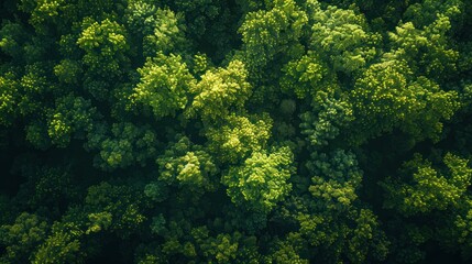 Naklejka premium Aerial View of a Lush Forest