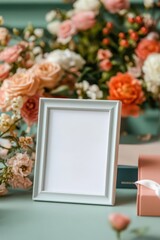A frame mockup in an event planners office