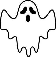 Ghost halloween clip art design on plain white transparent isolated background for card, shirt, hoodie, sweatshirt, apparel, card, tag, mug, icon, poster or badge