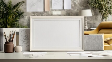 Obraz premium A frame mockup in an interior design studio