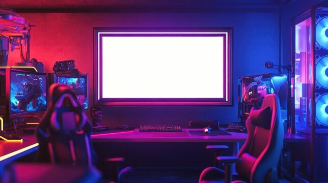 A frame mockup in a gaming cafe