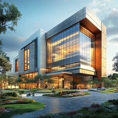 Fototapeta premium A contemporary 3story hospital