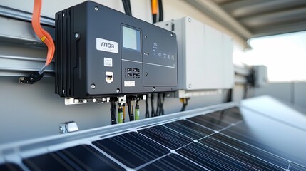 Obraz premium Solar Panel Inverter Close Up.