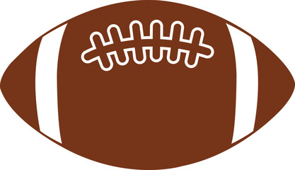 Football clip art design on plain white transparent isolated background for card, shirt, hoodie, sweatshirt, apparel, card, tag, mug, icon, poster or badge, tailgates and touchdowns