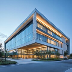 Obraz premium A modern threestory hospital building