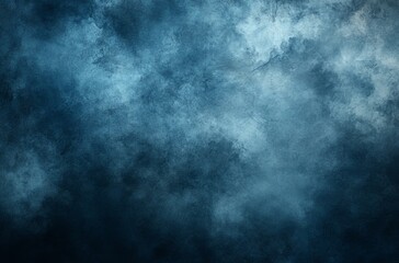 Obraz premium Dark Blue Grunge Background with Soft Gray Smoke: Vintage and Textured Design