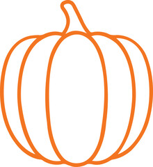 Pumpkin clip art design on plain white transparent isolated background for card, shirt, hoodie, sweatshirt, apparel, tag, mug, icon, poster or badge