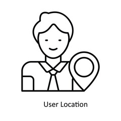 Person Location solid icon style illustration. EPS 10 File