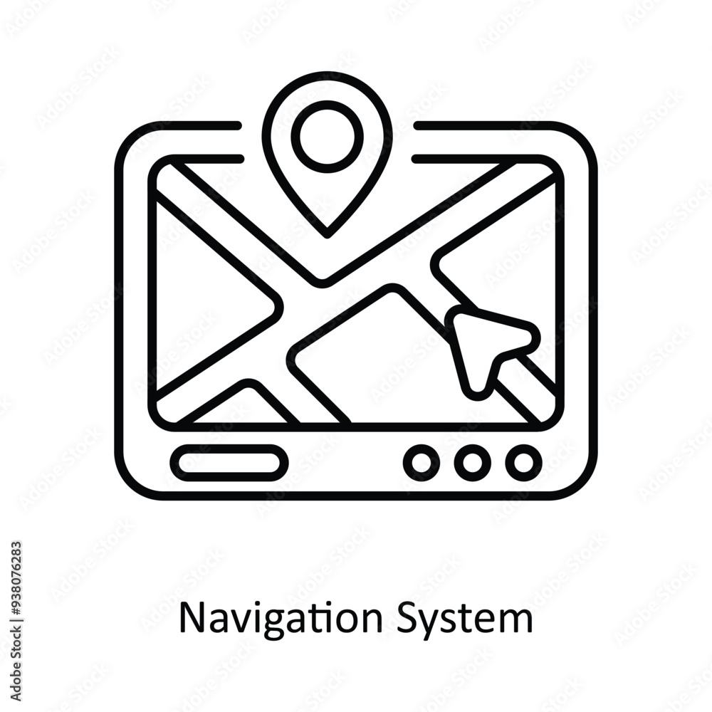 Poster Navigation Systemb solid icon style illustration. EPS 10 File